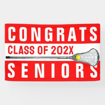 Lacrosse Senior Night Red Banner by lacrosseshop at Zazzle