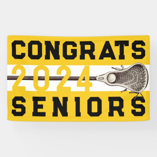 Lacrosse Senior Night Yellow Gold Banner