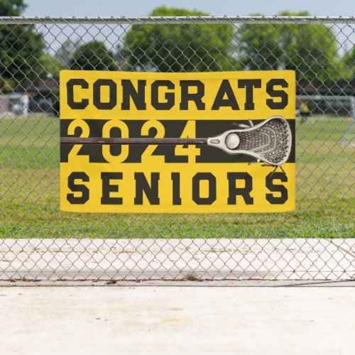 Lacrosse Senior Night Yellow Gold Banner