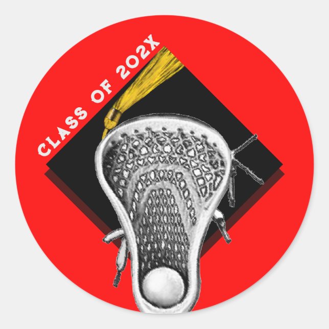 Lacrosse Seniors Red Classic Round Sticker (Front)