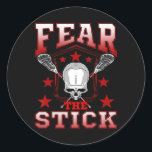Lacrosse Shirts Lacross T Shirt Lax Shirt Fearless Classic Round Sticker<br><div class="desc">Lacrosse Shirts Lacross T Shirt Lax Shirt Fearless Cool Gift</div>