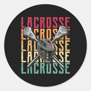 Lacrosse Shirts Mens Lacrosse Player Lax Stick Classic Round Sticker