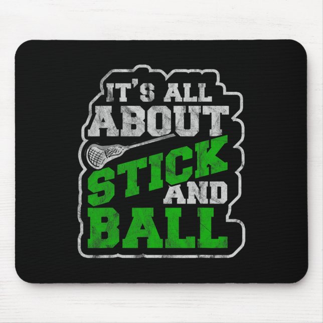 Lacrosse Shirts Mens Lax Stick Lacrosse Player  Mouse Pad (Front)