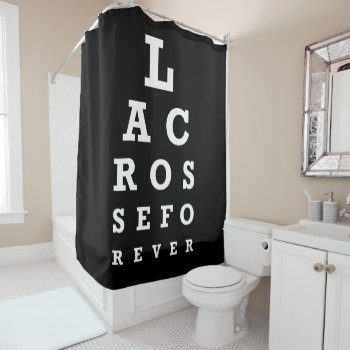 Lacrosse Shower Curtain - Funny Lax Eye Chart by laxshop at Zazzle