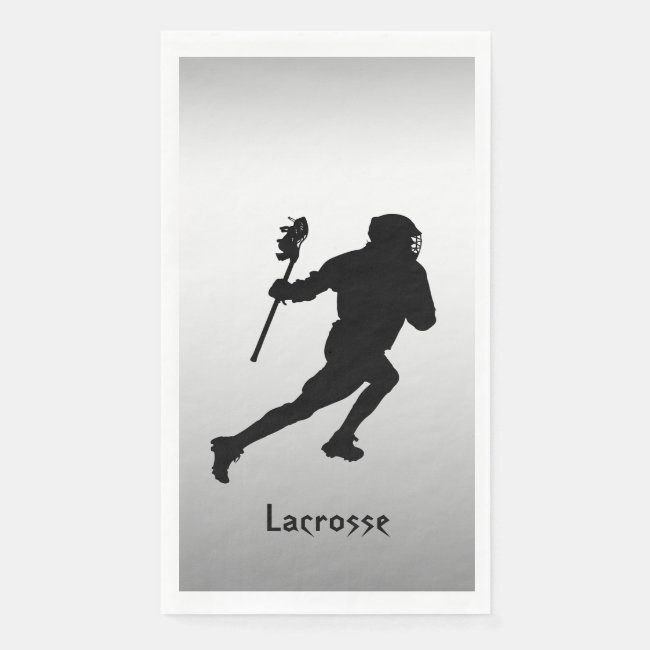 Lacrosse Silver and Black Sports Paper Guest Towel