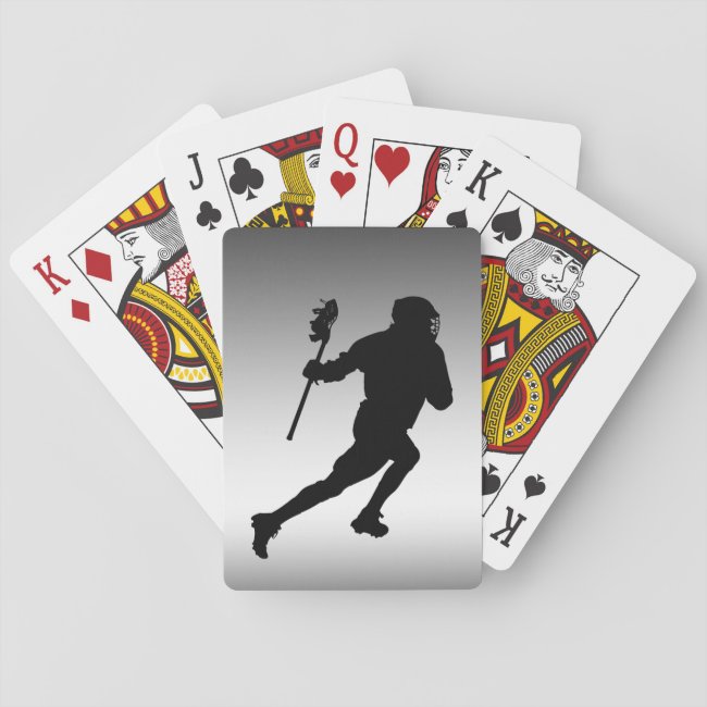 Lacrosse Silver and Black Sports Playing Cards