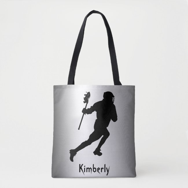Lacrosse Silver and Black Sports Tote Bag