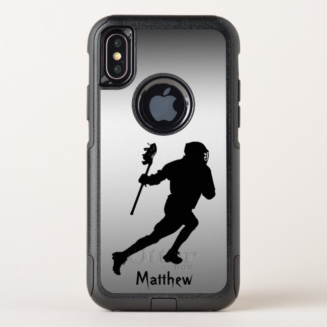 Lacrosse Silver Black Sports iPhone XS Case