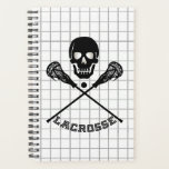 Lacrosse Skull and Sticks Mesh Planner<br><div class="desc">* Great for coaches, sports fans and Lacrosse players. * Keep your day/week organized with this daily planner, available in two size options. * Resize the design to be larger or smaller! * Two size options for this planner * Choose soft or hard cover. * Click the CUSTOMIZE button to...</div>