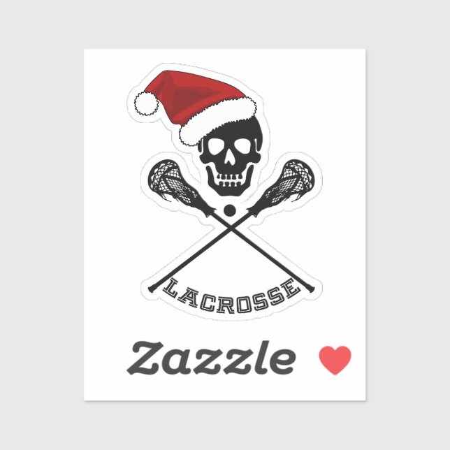 Lacrosse Skull Christmas Sticker (Sheet)