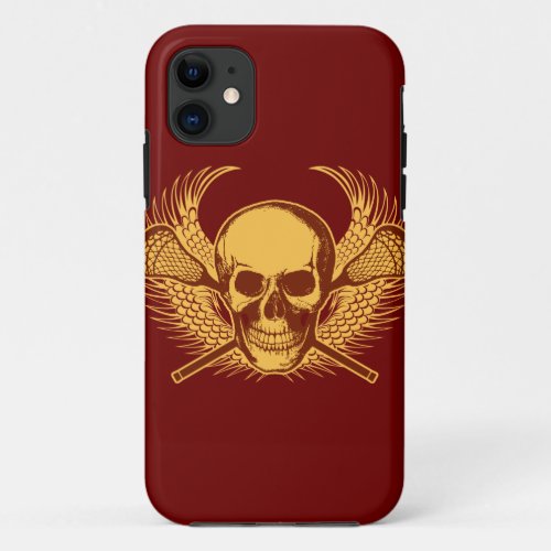 Lacrosse Skull iphone 5 case _ Red
