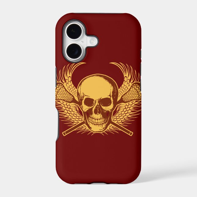 Lacrosse Skull iphone 5 case - Red (Back)