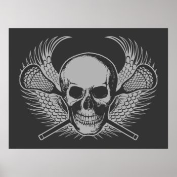 Lacrosse Skull Poster by laxshop at Zazzle
