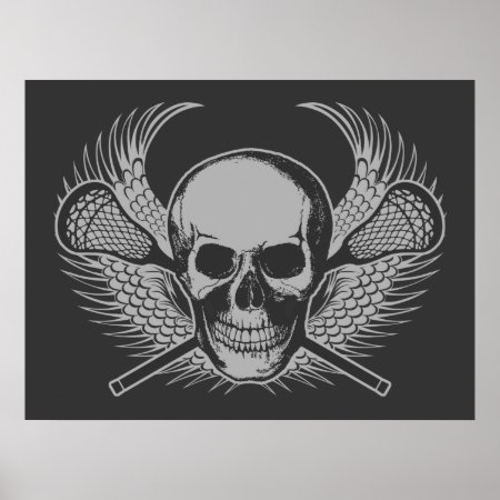 Lacrosse Skull Poster