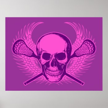 Lacrosse Skull Poster by laxshop at Zazzle
