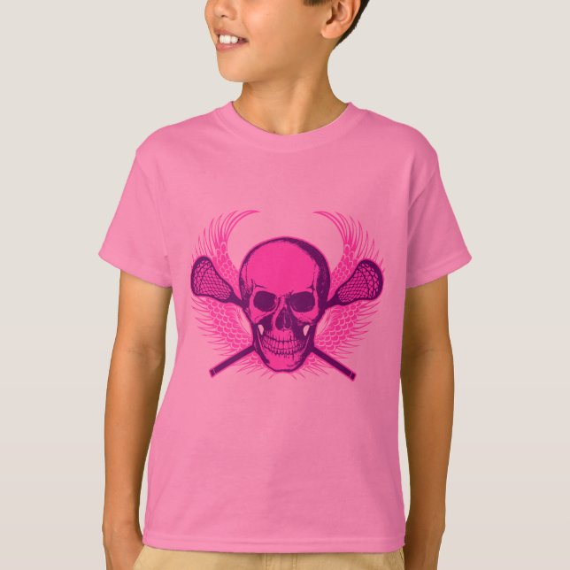 Lacrosse Skull - Purple T-Shirt (Front)