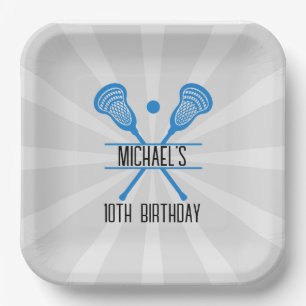 Lacrosse Sports Birthday Paper Plates