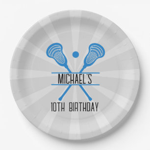 Lacrosse Sports Birthday Paper Plates