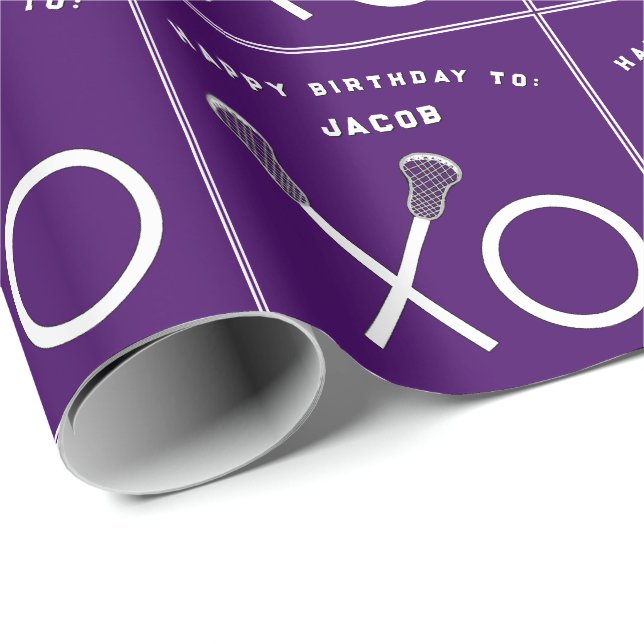 Lacrosse Sports Birthday Wrapping Paper (Roll Corner)
