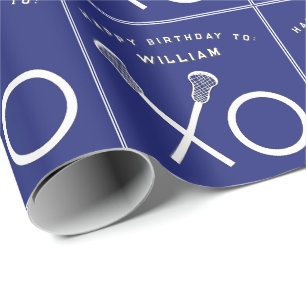 Lacrosse Sports Birthday Wrapping Paper