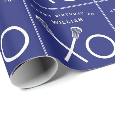 Lacrosse Sports Birthday Wrapping Paper
