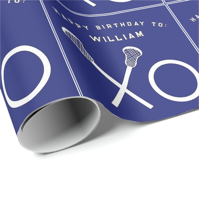 Lacrosse Sports Birthday Wrapping Paper (Roll Corner)