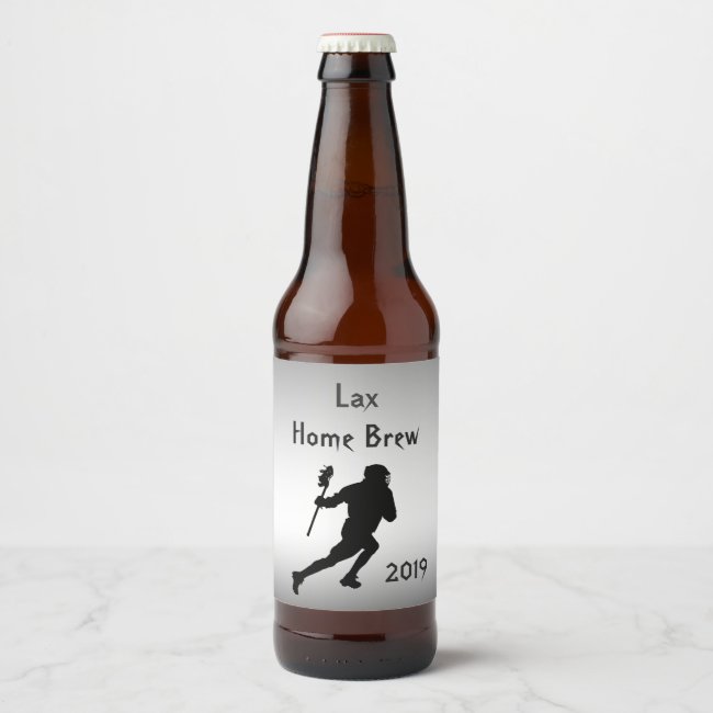 Lacrosse Sports Black and Silver Beer Label