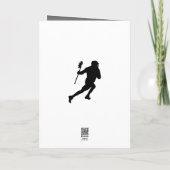 Lacrosse Sports Black and Silver Birthday Card (Back)
