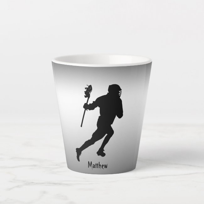 Lacrosse Sports Black and Silver Latte Mug