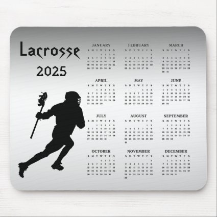 Lacrosse Sports Black Silver 2025 Calendar 