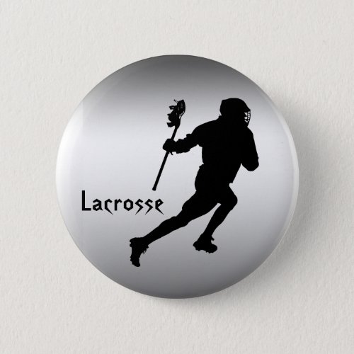 Lacrosse Sports Black Silver Button