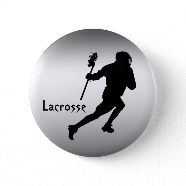 Lacrosse Sports Black Silver Button