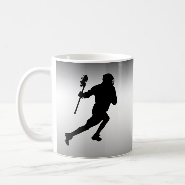 Lacrosse Sports Black Silver Mug