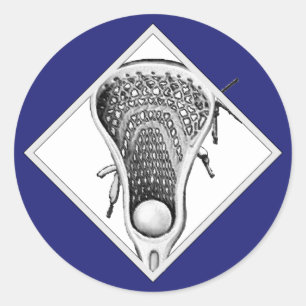Lacrosse Sports Blue Classic Round Sticker