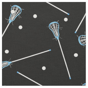 Lacrosse Sports Boys Decor Black Fabric