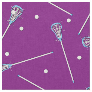 Lacrosse Sports Boys Decor Purple Fabric