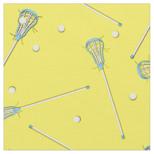 Lacrosse Sports Boys Decor Yellow Fabric