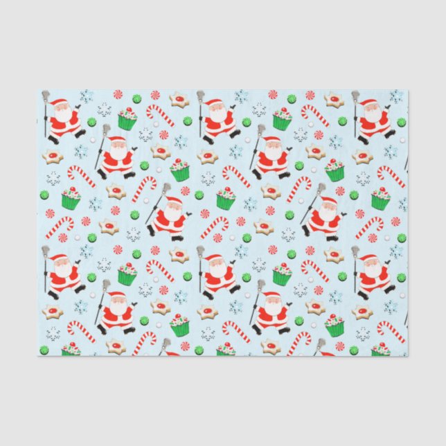 Lacrosse Sports Christmas Holiday Tissue Paper (Front)