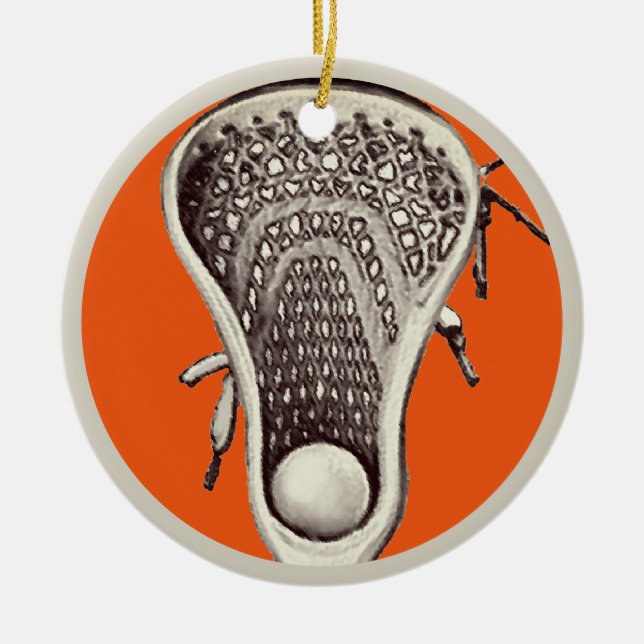 Lacrosse Sports Collectible Ceramic Ornament (Front)