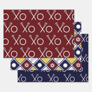 Lacrosse Sports Gift Wrapping Paper Sheets
