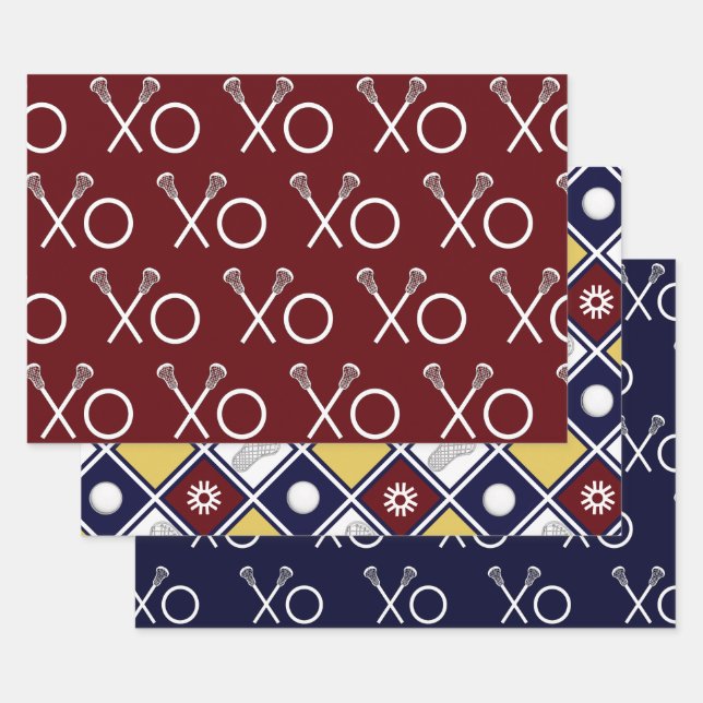 Lacrosse Sports Gift Wrapping Paper Sheets (Set)