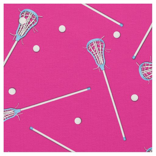 Lacrosse Sports Girls Pink Decor Fabric