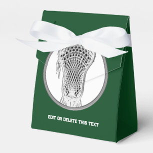 Lacrosse Sports Green Favor Boxes