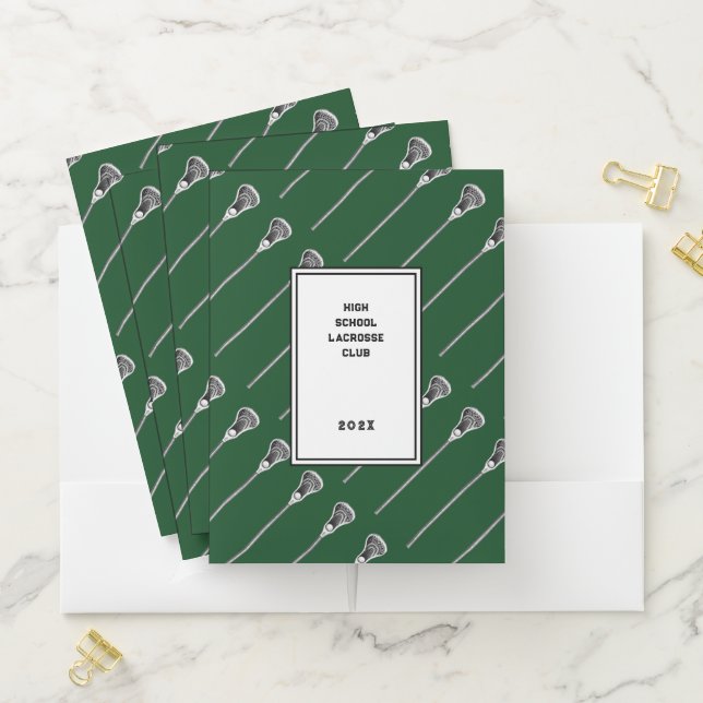 Lacrosse Sports Green Pocket Folder (In Situ)