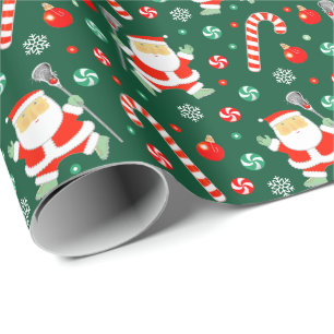 Lacrosse Sports Holiday Gift Wrapping Paper