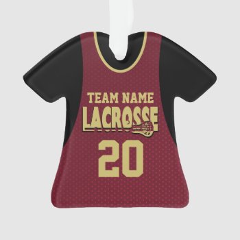 Lacrosse Sports Jersey Maroon Ornament by tshirtmeshirt at Zazzle