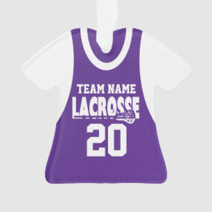 Lacrosse Sports Jersey Purple with Photo Ornament