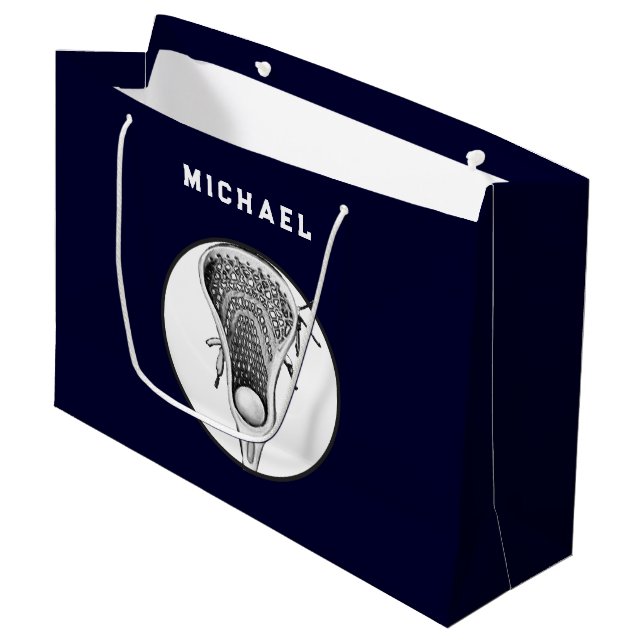 Lacrosse Sports Large Gift Bag (Front Angled)