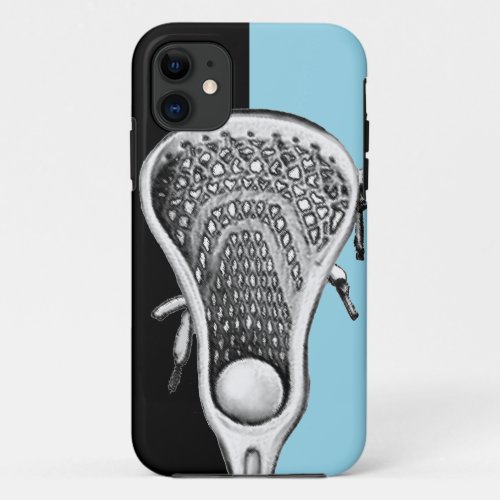 Lacrosse Sports Light_blue iPhone 11 Case