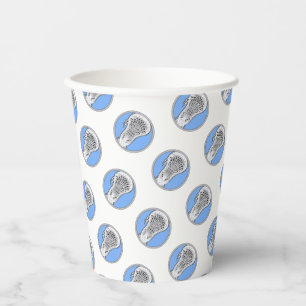 Lacrosse Sports Light Blue Paper Cups